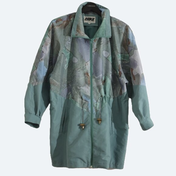 Nuko Jackets & Blazers - COPY - Nuko collection vintage blue and green abstract long zip jacket size M